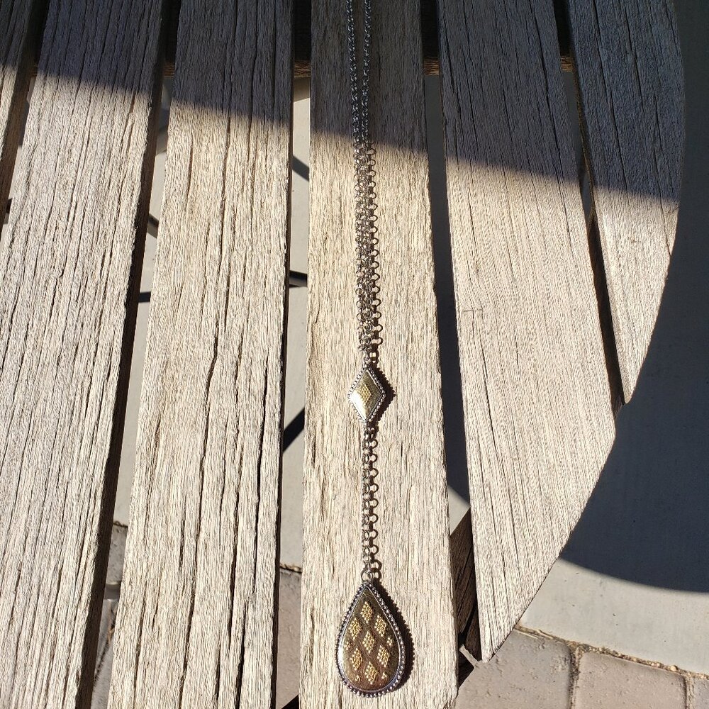 Chico's Two-Tone Convertible/Reversible Long Pendant Necklace NWTs - Picture 6 of 6